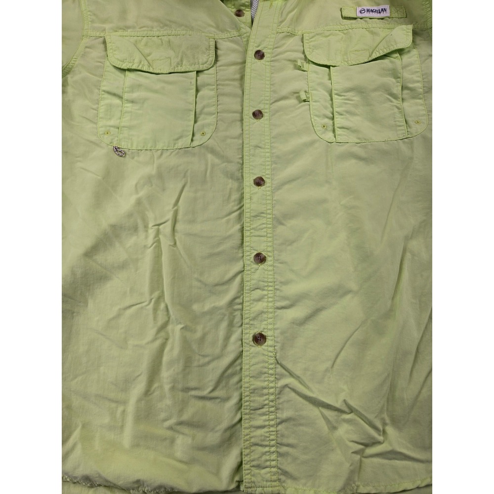 Magellan Outdoors Fish Gear Mens XL Lime Green Long Sleeve Fishing Shirt MagWick - Picture 8 of 11